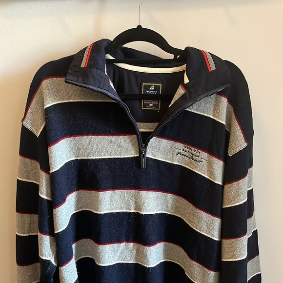 Green Coast Yachting Outfits Sweater Quarter Zip Merino Wool Alpaca Blend Italy - Picture 4 of 10